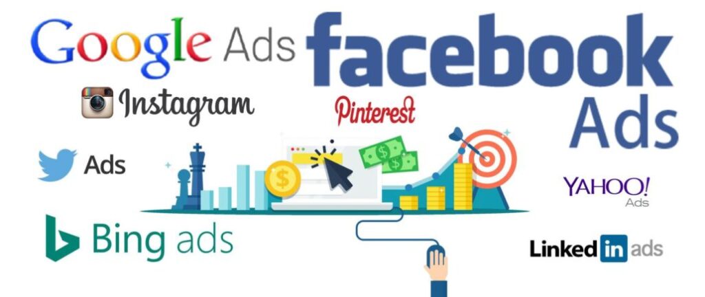 Benefits of paid social media advertising showing business growth, increased reach, higher engagement, and conversions across Meta, Google, and LinkedIn